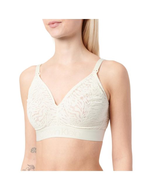 Unlined Bralette di Calvin Klein in Natural