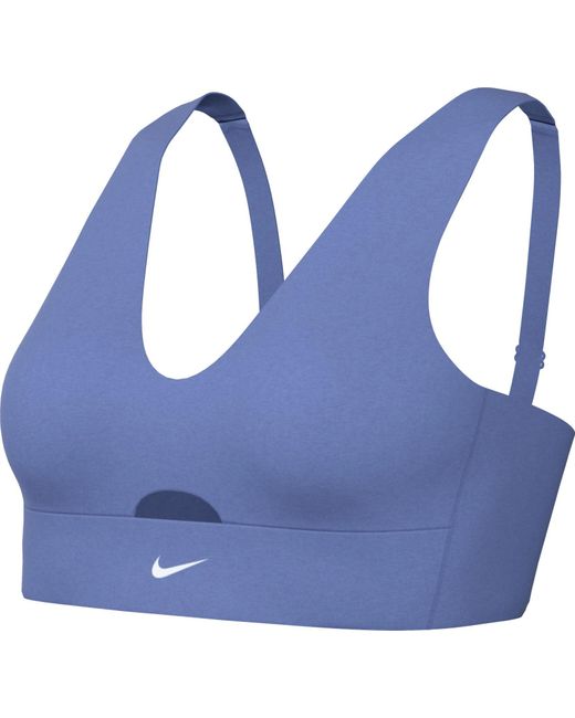Damen Dri-fit Indy Plunge Cutout Bra Soutien-Gorge de Sport Nike en coloris Blue
