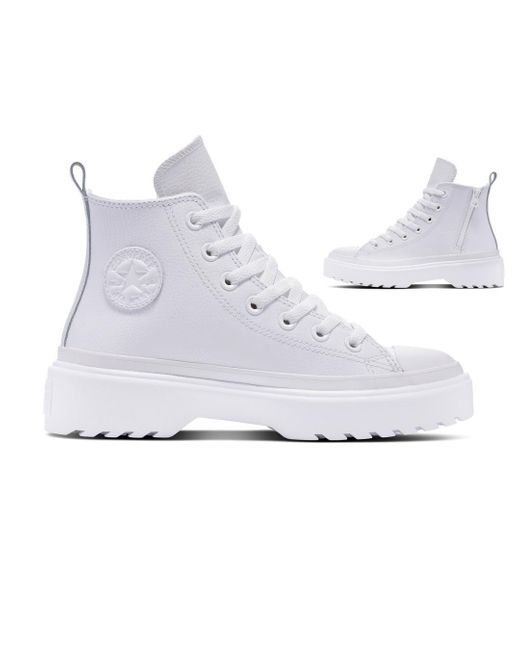 Converse Chuck Taylor All Star Lugged Lift Platform Leer in het White