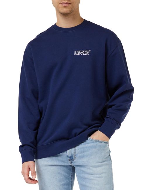 Levi's Blue Relaxd Graphic Crew Sweatshirt for men
