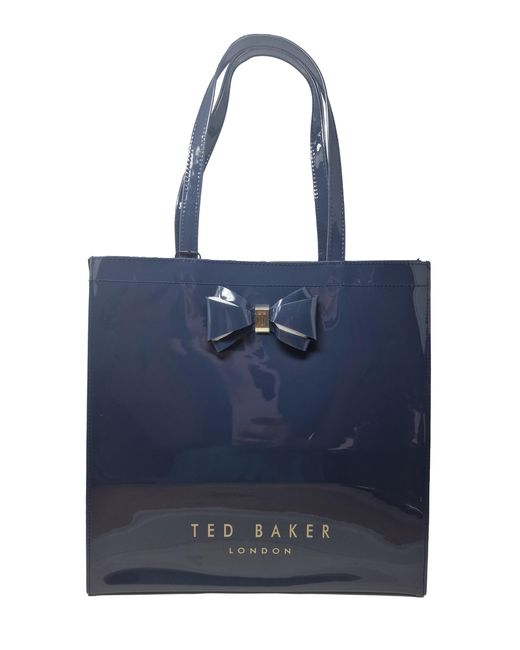 Ted Baker Blue Large Bow Icon Tote Bag In Navy