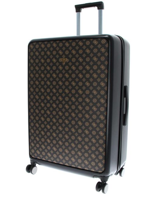 Guess Black Verona Spinner Trolley L Dark Brown/ochre