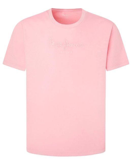 Pepe Jeans Emb Eggo T-Shirt in Pink für Herren
