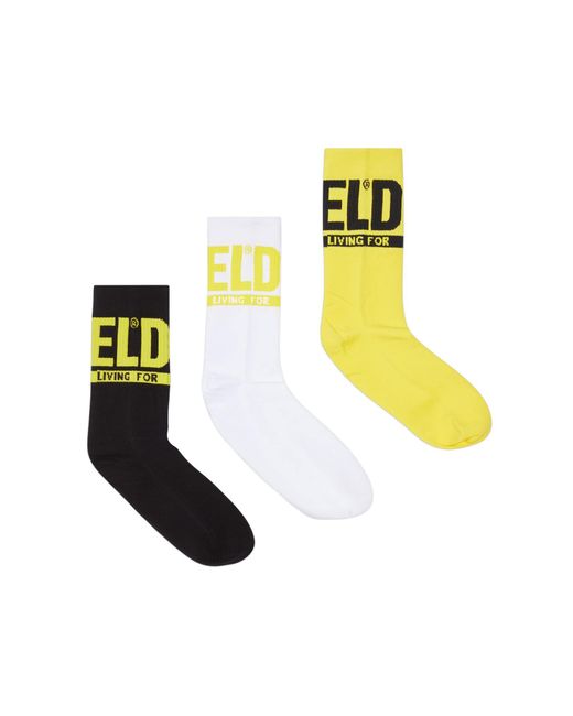 DIESEL Yellow Skm-ray-threepack Socks for men