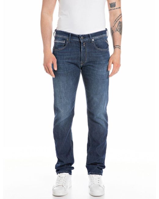 Replay Blue Men's Jeans X-lite Plus With Stretch for men
