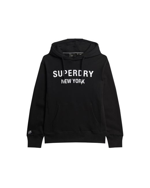 Superdry Luxury Sport Loose Hood Sweatshirt in Black für Herren