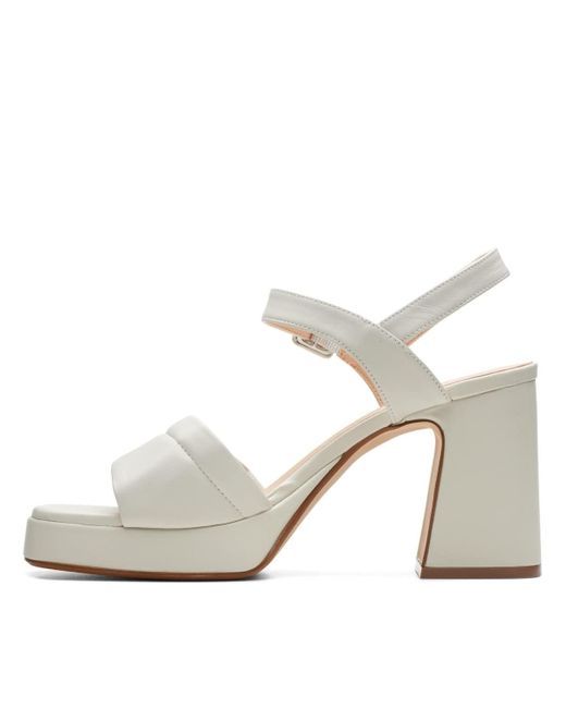 Clarks Patema Part Leather Sandals In Off White Standard Fit Size 7