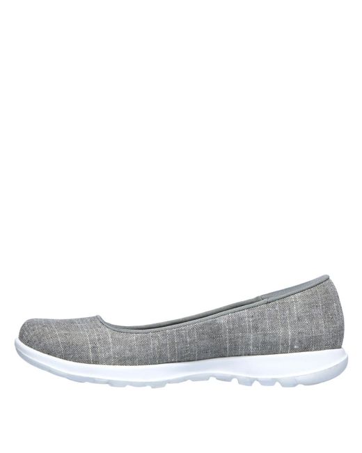 Skechers Metallic Go Walk Lite Slip On Trainers S Casual Shoes Grey 6