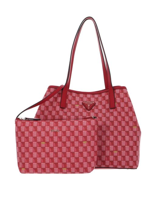 Guess Vikky Tote Cherry Logo in het Red