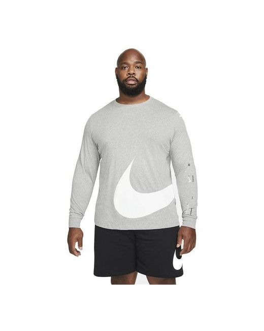 T- Shirt à ches Longues pour Sportswear Gris Clair Nike pour homme en coloris Gray