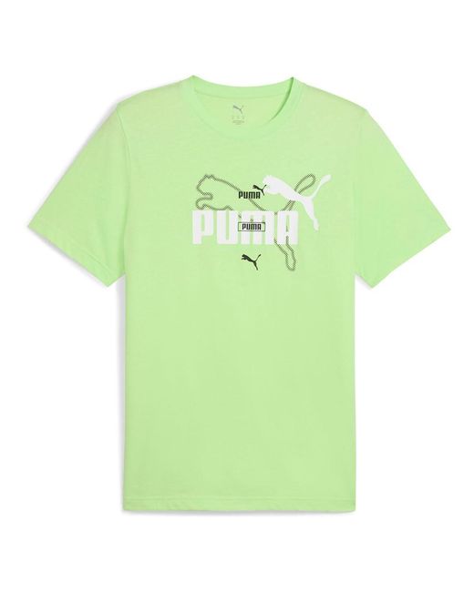PUMA Essentials Lab Summer Logo T-shirt Met Korte Mouwen Groen Voor in het Green voor heren