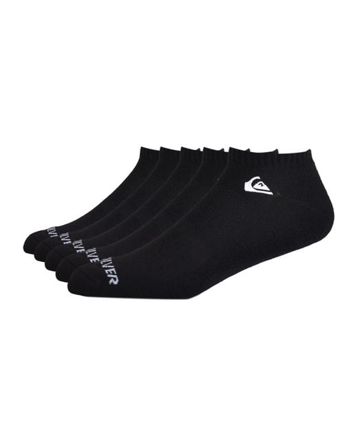 Quiksilver 5-Pack Embroidered Logo Low Cut Socks in Black für Herren