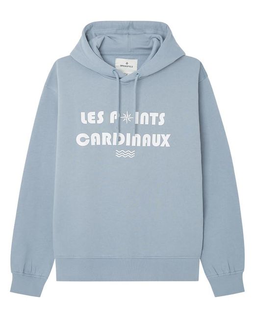 Reconsider Hooded Sweatshirt with Les Points Cardinaux Print ON Chest Sudadera Springfield de hombre de color Blue