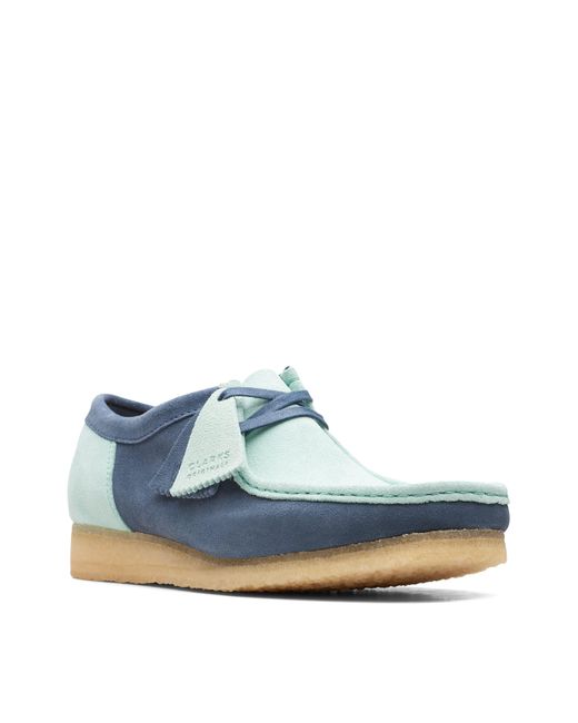 Clarks Blue Two Color Wallabee Boots for men