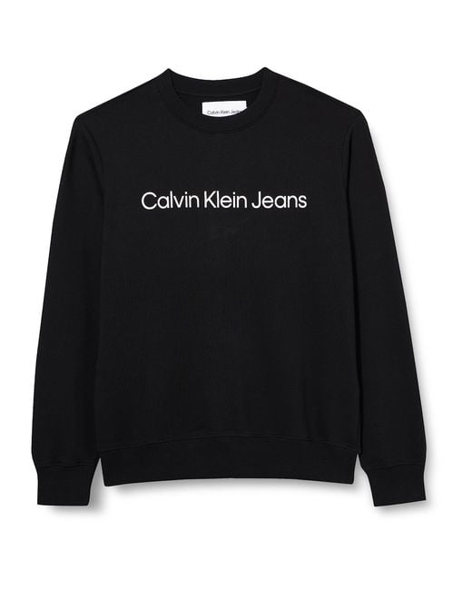 Calvin Klein Black Core Instit Logo Sweatshirt J30j322549 for men