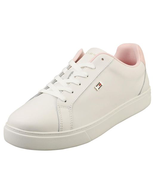 Tommy Hilfiger White Flag Court Lace Up Trainers for men
