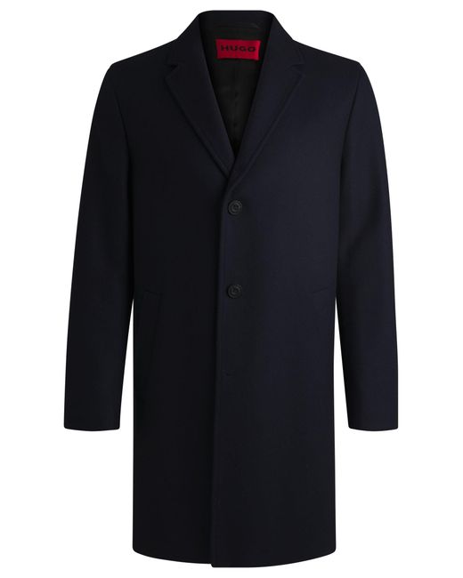 HUGO Regular-Fit Mantel Aus Woll-Mix in Blue für Herren