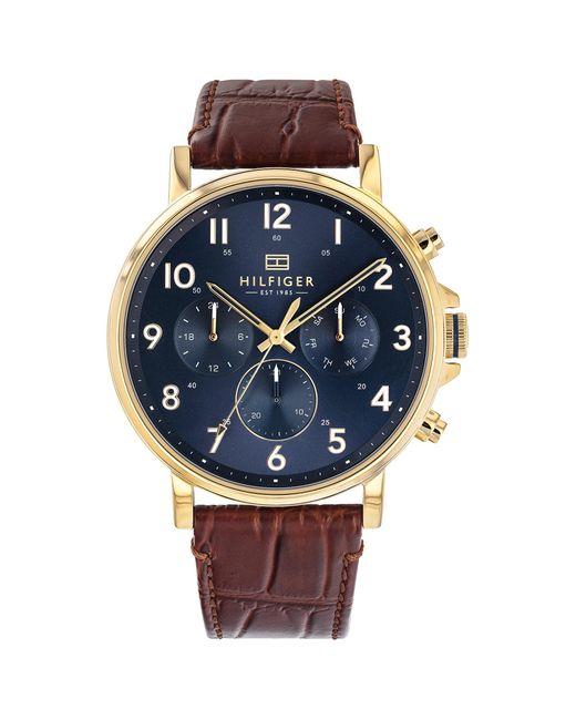 Montre Analogique Multifunction à Quartz pour avec Bracelet en Cuir Marron Clair - 1710380 Tommy Hilfiger pour homme en coloris Blue