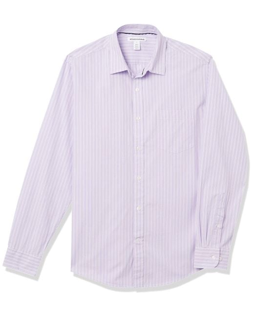 Amazon Essentials Lässiges langärmeliges Popeline-Hemd Normale Passform in Purple für Herren