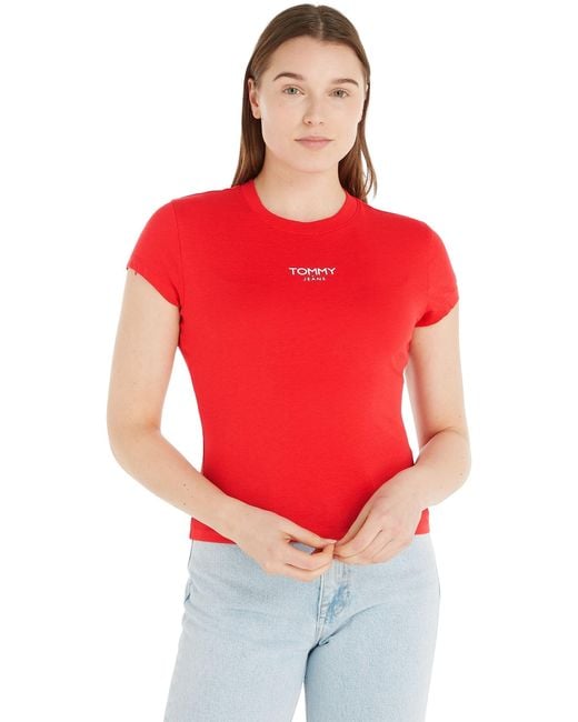 Tommy Hilfiger Red Tjw BBY Essential Logo 1 Ss S/S T-Shirts