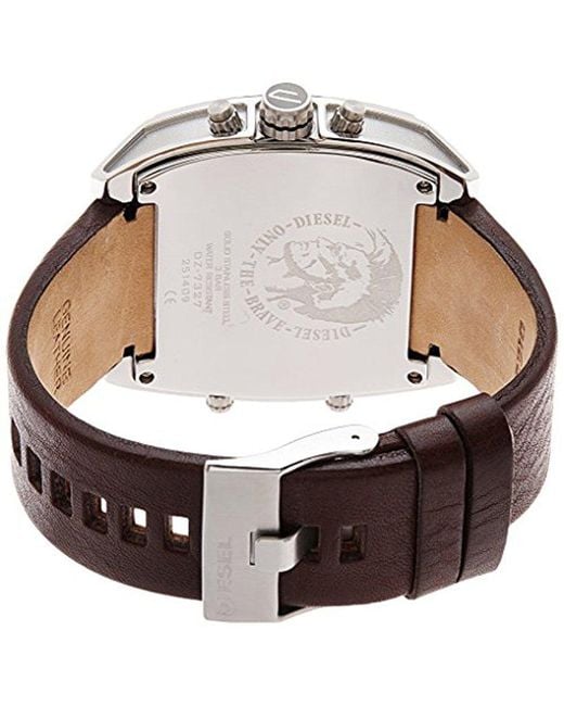DIESEL Dz7327 Mothership Square Watch With Brown Band for men