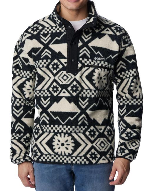 Columbia Black Helvetia Half Snap Fleece Polo Sweater for men