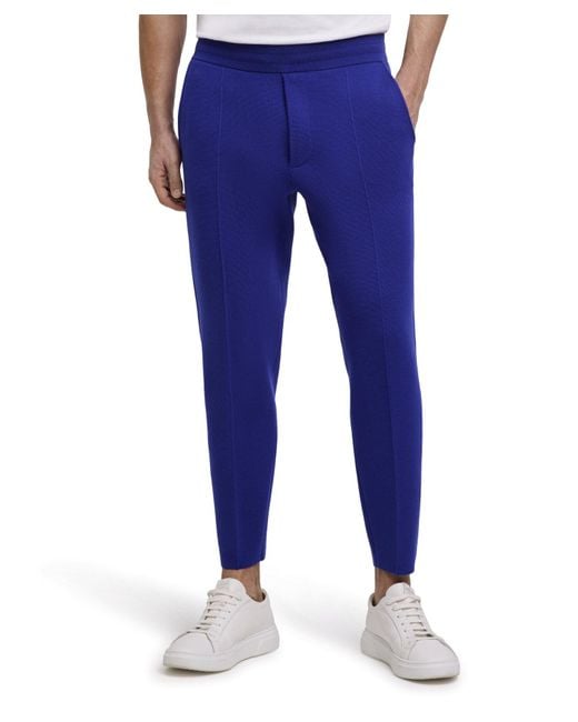 Falke Hose Basic Trousers Knit M Tr Wolle bequem komfortabel lässig druckfreier Komfortbund 1 Stück in Blue für Herren