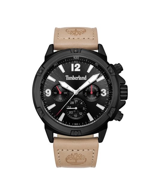 Orologio Analogico al Quarzo Uomo con Cinturino in Pelle TDWGF9002702 di Timberland in Black da Uomo
