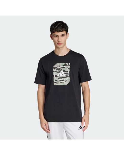 Adidas Camo-vorm Grafisch T-shirt L in het Black voor heren