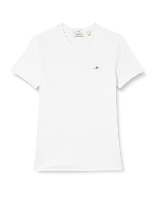GANT Slim Shield V-neck T-shirt in | Shirt Lyst für DE Weiß Herren T