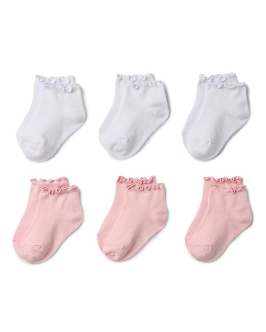 Calcetines Tobilleros con Borde Ondulado Niña Amazon Essentials de hombre de color Pink