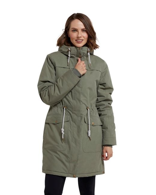 Mountain Warehouse Green Breathable & Fleece Lined Coat With Adjustable Waist - Autumn