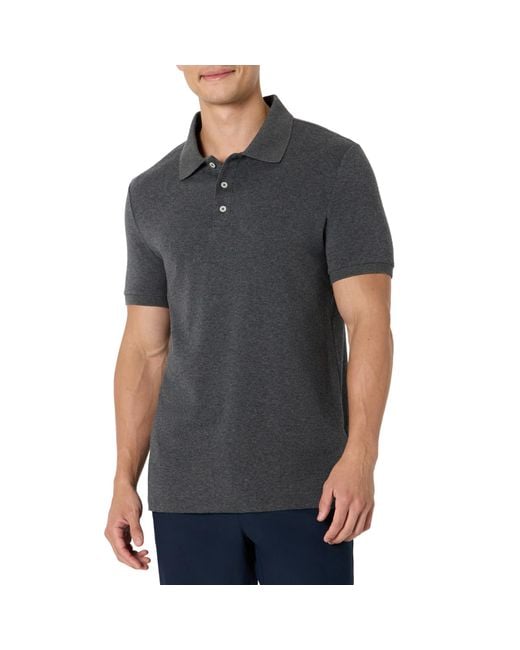 Amazon Essentials Slim Fit: Interlock-Poloshirt in Gray für Herren