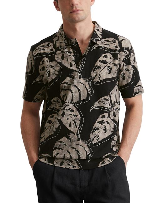 Marc O' Polo Marc OߴPolo Kurzarm-Poloshirt aus Bio-Baumwolle mit Allover-Print in Black für Herren