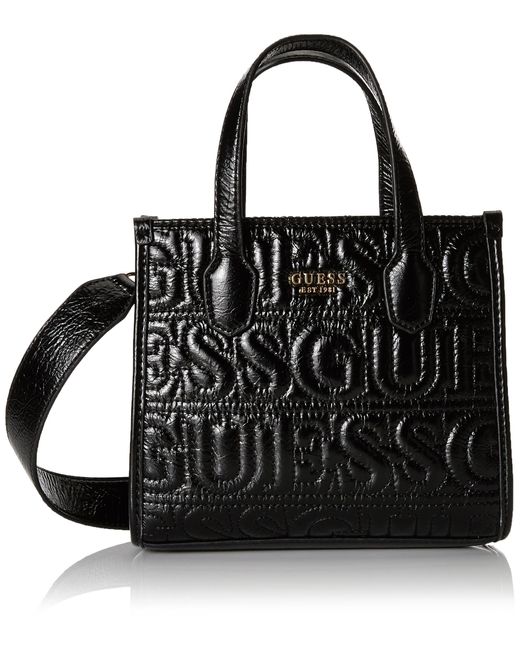 Guess Black Silvana 2 Compartment Mini Tote