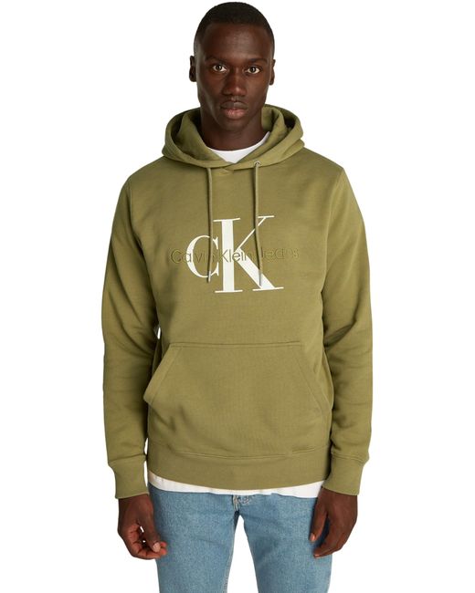 Calvin Klein Jeans Seizoensonal Monologo Regular Hoodie J30j320805 Pullover Hoodie in het Green voor heren