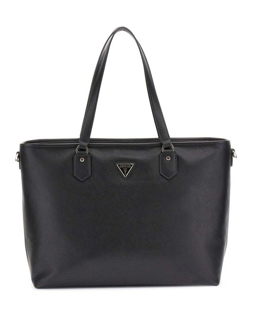 Borsa a tracolla con scomparto per laptop Norom Travel Tote Black nero di Guess