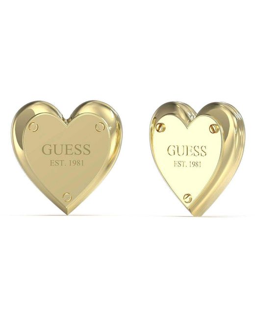 Orecchini A Lobo donna All you need is love in Acciaio di Guess in Metallic