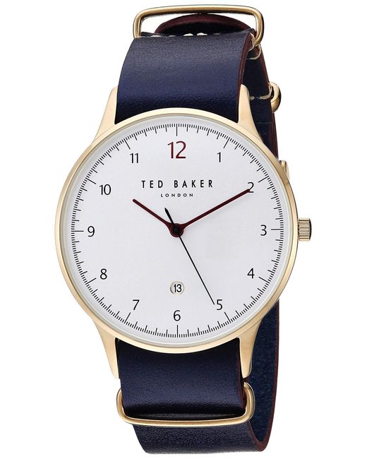 Ted Baker Blue Analog Quartz Watch With Leather Strap Te50519003 for men