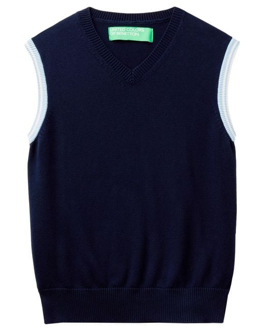 Benetton Undercolors of Benetton T-Shirt V-Ausschnitt S/M 1494k400t Weste in Blue für Herren