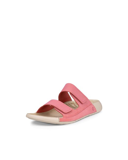 Ecco Pink Cozmo Two Band Slide Sandal