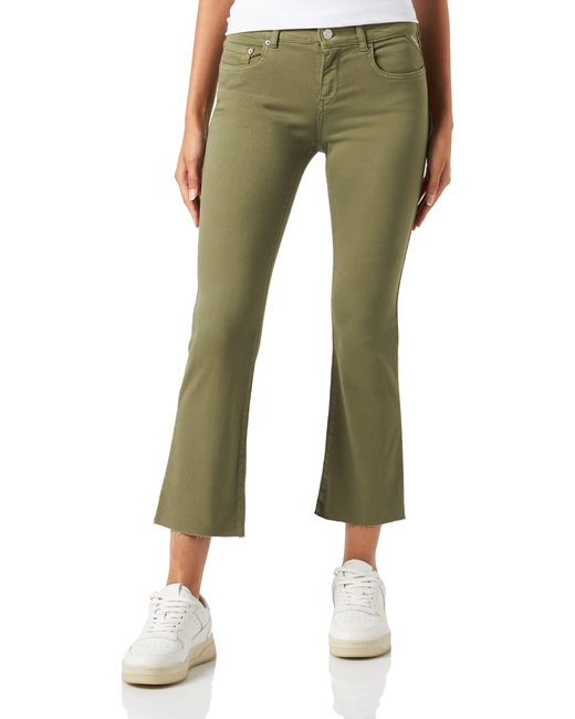 Replay Green Jeans Schlaghose Faaby Flare Crop Comfort-Fit mit Power Stretch