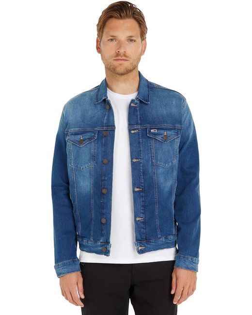 Giacca in Jeans Uomo Trucker Jacket Elasticizzata di Tommy Hilfiger in Blue da Uomo