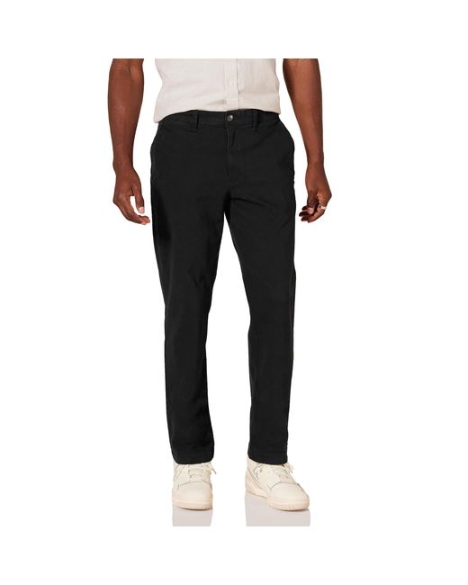 Pantaloni Chino Elasticizzati Casual vestibilità Aderente Uomo di Amazon Essentials in Black da Uomo