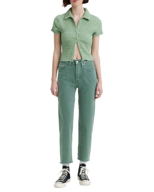 Levi's Green 501® Crop Jeans,Misty Silver Pine,26W / 28L