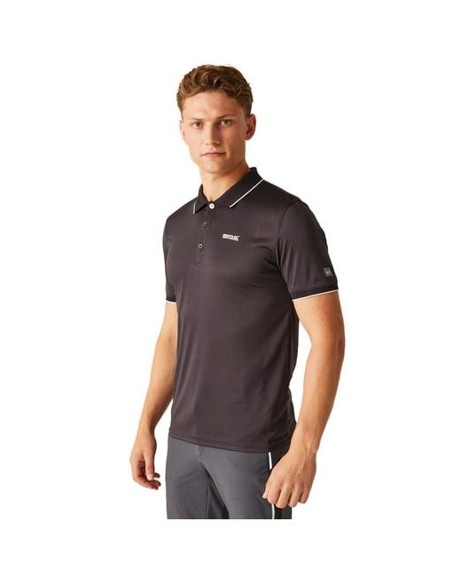 Regatta Black S Remex Ii Short Sleeve Quick Drying Polo Shirt for men
