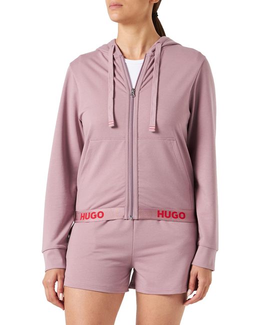 HUGO Pink Sporty Logo Jacket Loungewear