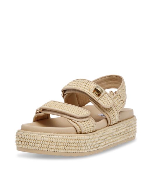Steve Madden Bigmona Platform In Natural Raffia