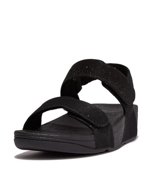 Fitflop Lulu Shimmerlux Ladies Adjustable Back-strap Sandals Ladies All Black