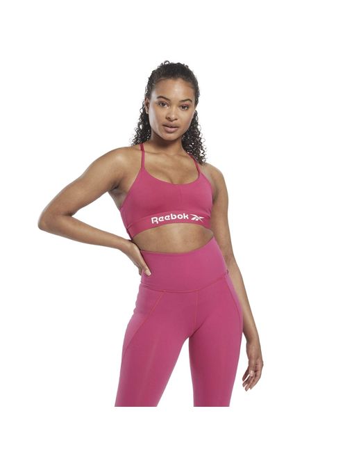 Reebok Workout Ready Sportbeha Voor in het Pink